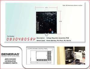 Generac 0830480SRV Voltage Regulator Assembly PCB  