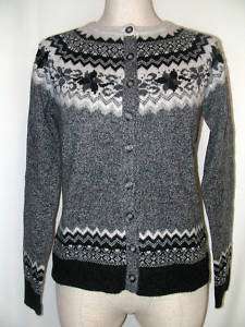 NWT Eddie Bauer Beaded Fairisle Lambswool Sweater S XL  
