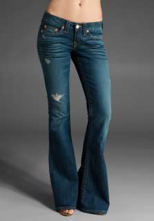 TRUE RELIGION Carrie Skinny Knee Wide Flare in Pancho Villa at Revolve 