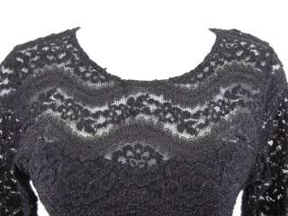 HANKY PANKY Black Lace Long Sleeve Shirt Top Size Small  