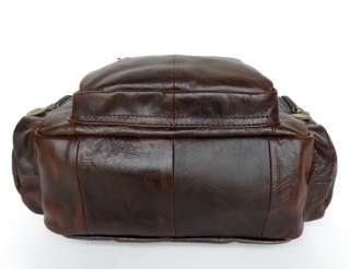   Leather Mens Casual Hiking Backpack Handbag Messenger Bag Purse