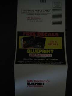 Vintage CBS Electronics Blueprint Decals Postcard Order Form  