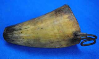   NM Carved Animal Powder Horn Water Funnel Cup New Mexico ?  