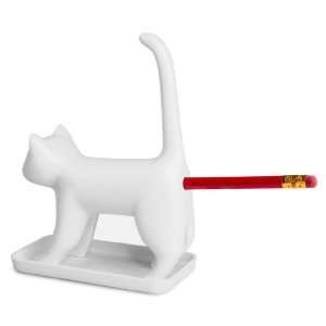 Bleistift Anspitzer SHARP END CAT weiß   mit Sound  Küche 