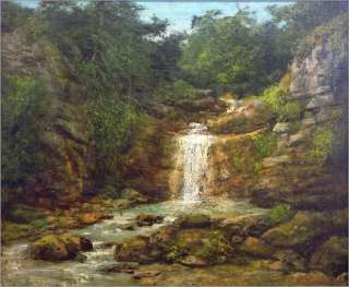   / Leinwandbild Landschaft mit Wasserfall   Gustave Courbet  