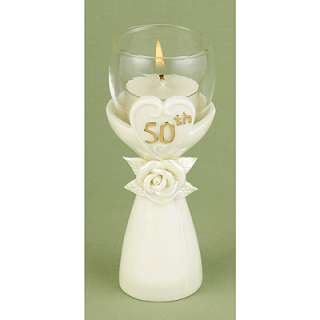 50th Golden Anniversary Porcelain Pearl Glazed Rose Gift Cake Cake Top 