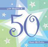 50th Birthday Party Decorations/Banners/Confetti/Swirls/Napkins All 