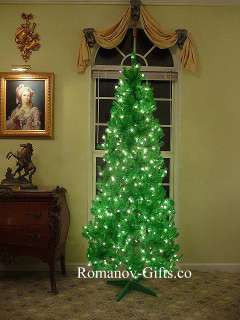LIME Green Slim Alaska Christmas Tree 7 Foot Pre lit  