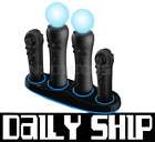 playstation move quad controller charger dock sony ps3 blue l e d 
