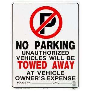   15 in. x 19 in. Plastic No Parking Sign 842196 
