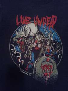 VINTAGE SLAYER LIVE UNDEAD   DEAD AHEAD FALL 1985 T SHIRT (L 