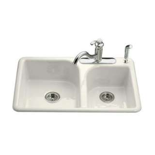   Hole Double Bowl Kitchen Sink in Biscuit K 5948 4 96 