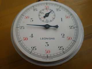 Vintage SWISS HEUER LEONIDAS 7 Jewels Manual Stopwatch,1/50 seconds 