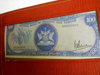   Trinidad and Tobago Currency Bills 10 100 Set Same Numbers  