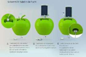 Charge N Fruits Apfel Dockingstation für Handys und  Player gold