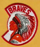 1960s MILWAUKEE BRAVES LARGE INDIAN PATCH Unused Stock  