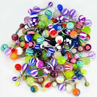 New 50PCS Ball Belly Button Navel Ring Body Piercing Steel  