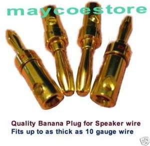 Quality 8 Banana Plug > Speaker wire Cable 12 10 Gauge  