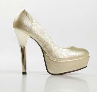 Fashion PU Leather High Heels Platform Pumps Wedding Shoes US 4 8/EU 