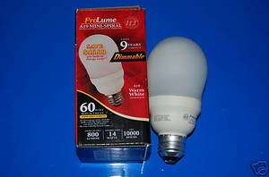 14W Mini Spiral CFL Dim Light Bulb 2700K/A19/14 WATT  