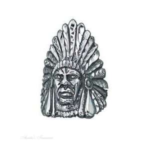  Sterling Silver Mens Indian Chief Ring Size 9 Jewelry
