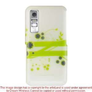  White with Green Bamboo Flowers Design Snap On Cover Hard 