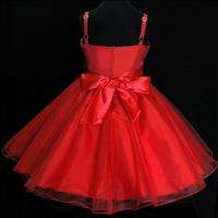 Reds Pagent Flowers Girls Dress Age 2 3 4 5 6 7 8 9 10Y  