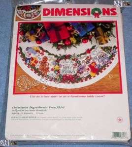   CHRISTMAS INGREDIENTS Counted Cross Stitch Christmas Tree Skirt Kit