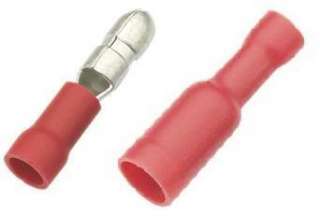 20 Red Insulated Male & Female Crimp Bullet Connectors  
