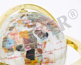   NEUF Globe terrestre / du monde de nacre & gemmes GE 27