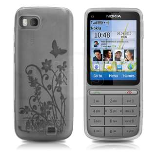   Magic Store   Clear Floral Gel Case Cover For Nokia C3 01 + LCD Film