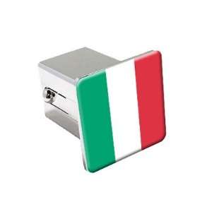  Italy Flag   Chrome 2 Tow Trailer Hitch Cover Plug 