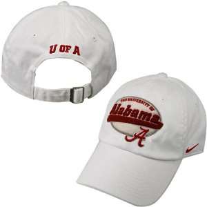  Nike Alabama Crimson Tide White Max Twill Hat Sports 