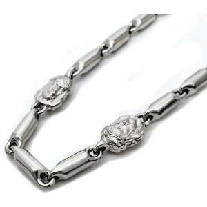  Mens Solid 10k White Gold Fancy Link Chain Necklace 28.5 