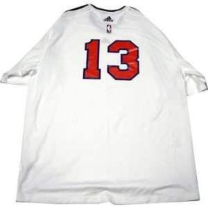  #13 2010 Knicks Used White Short Sleeve Warmup Shirt (XLT)   Men 