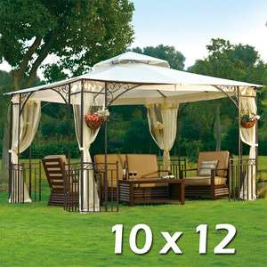 10 x 12 Avalon Luxury Gazebo with Netting   Outdoor Metal Patio Garden 