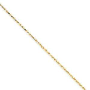    1mm, 14 Karat Gold, Diamond Cut Rope Chain   14 inch Jewelry