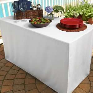  Tablecloth for 6 ft. Folding Table   Ivory, White