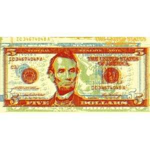  Five Dollar Bill Finest LAMINATED Print Dustin Chambers 