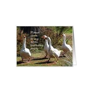  Invitation to 80th Birthday Party   Geese Card: Toys 
