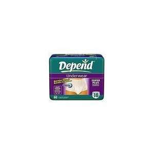  Depends Underwear, Extra Absorbency, Large (44 54), 18 