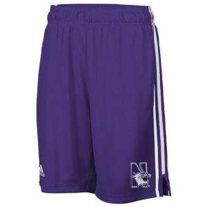 adidas Northwestern Wildcats Purple 3 Stripe Mesh Shorts 