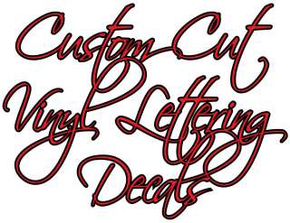   Cut 6 Vinyl Lettering Decals, Any Colors & Font Priced Each  