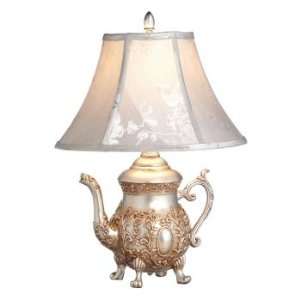  Antique Silver TeaPot Accent Lamp