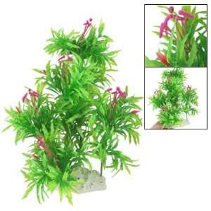   Flower Green Plastic Water Plant for Fish Tank Decor: Pet Supplies