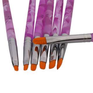 7pcs UV Gel Acrylic Nail Art Builder Brush Pen Design Painting  