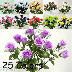 25 Colors~ 168 Silk Roses Artificial Wedding Flowers  