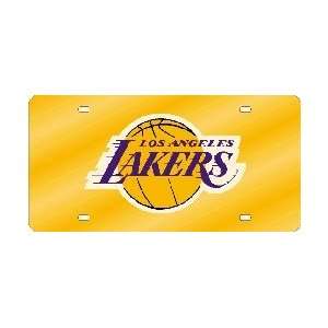  Los Angeles Lakers Laser Cut Yellow License Plate Sports 