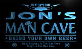 pb157 b Jons Man Cave Beer Bar Room Neon Light Sign  