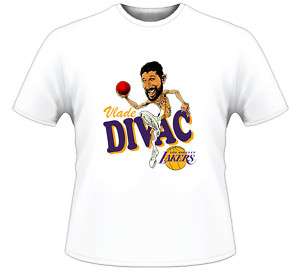 Vlade Divac Retro Basketball Caricature T Shirt  
